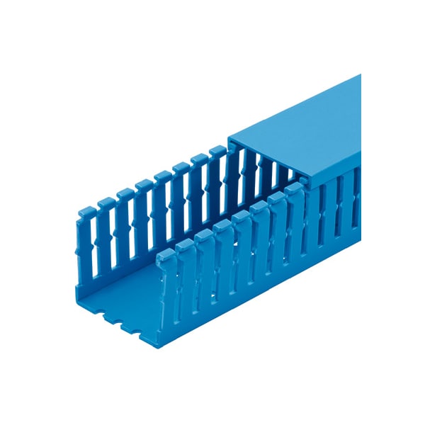 Base Wiring Duct, Type F, Narrow, Intrinsic Blue, 3" x 3" x 1' (6-Pack)